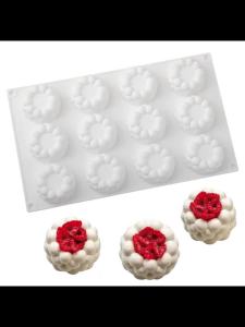 Khuôn Silicon Làm Bánh Mousse Bánh Pudding Bánh Ngọt Kiểu Pháp 12 Lỗ Hình Đám Mây Thân Thiện Với Môi Trường
