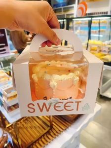 Cake Box Packaging 16x16x12 | Box Packaging Mika Handle | Kotak Dus Kue Tart | Portable Window Cake Box Packaging