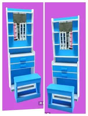 meja rias Aiko (sudah plus kaca dan cermin) sudah terpasang siap pakai/ bahan import berkualitas
