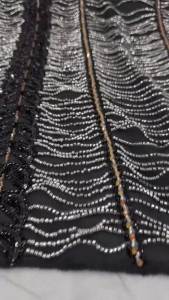 African Tulle Lace Fabric 2026 French Sequins Fabric Sewing Embroidery With Beaded Lace Tulle Mesh Nigeria Dress 5 Yards AT2910