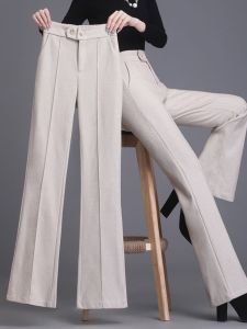 High Waist Thickened Woolen Pants Womens Loose Fit Bell Bottom Casual Long Trousers Autumn Winter Fashion plus Size