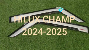 กันสาด คิ้วกันสาด คิ้วประตู คู่หน้า ตอนเดียว ทรงหน้าง สีบรอนซ์-ตาข่ายดำ วีโก้แชมป์ TOYOTA HILUX CHAMP 2024 2025 งานไทยคุณภาพดี AO