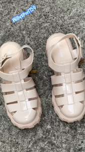 sandal wedges cewek karet jelly platform gladiator trendi nyaman di pakai korean style