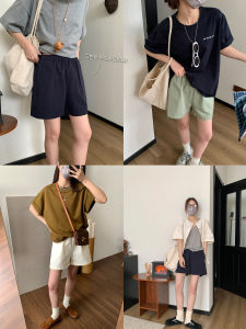 กางเกงขาสั้นทรงตรงผ้าฝ้ายแท้เนื้อบาง NIZONDAYS กางเกงขาสั้นฤดูร้อน 3 สีใหม่ ทรงพื้นฐานที่ทุกคนรัก กางเกงขายาวทรงตรงสำหรับผู้หญิง