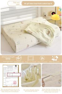MUSHABAI | Bộ Vỏ Gối Bông 40x60 Vỏ Gối Cao Su Non Vỏ Ruột Gối 30x50