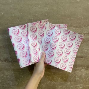 Wax Paper / Kertas Baking Laminasi anti lengket Motif LOVE THANK YOU uk 15x15 18x18 20x20 22x22 cm ~ 50 PCS