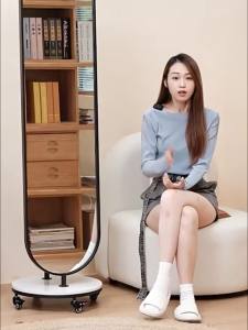 Full Body Mirror Stand Mirror With Rack Standing Mirror Full Length Mirror Stand Full Body Luxury Rotatable Full-Length Mirror and Clothes Rack Combo 落地镜 镜子全身