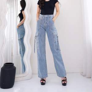 [Beevalue] Celana Jeans Kulot Wanita Cargo Panjang Highwaist | Celana Denim Cargo Loose Pants Bahan Premium | Celana Jeans Cargo Style Korea (A03)
