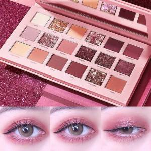 Desert Rose Gold Beads Eyeshadow Palette 18 Colors Matte Shiny Sweatproof Long-lasting Natural 3-year Shelf Life