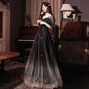 Female Evening Gown Gradient Color Flower Embroidery Glitter Banquet Graduation Student Host Meeting Date 18 Debut Dress For Women