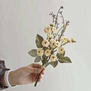 Artificial Flowers Combination High Quality Bamboo Wedding Wreath Bridal Bouquet Decora Valentine Home Room Table Gift Vase Box