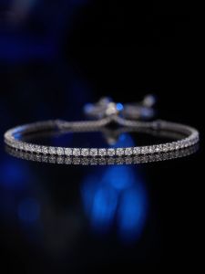 LOVETIA Gelang Serut Moissanite Wanita S925 Sterling Silver Gelang Korea Sertifikat GRA XRZ010