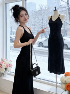 YUANJIAREN | Summer Autumn Black Bodycon Off-Shoulder Evening Party Dress