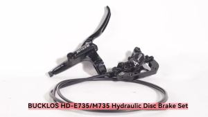 Phanh Thủy Lực BUCKLOS HD-E735 Cho Xe Đạp Điện Xe Tay Ga Xe Đạp Leo Núi 4 Piston Lực Mạnh 1150mm/1950mm Má Phanh Đĩa Phụ Tùng Xe Đạp