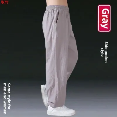 Loose Cotton Linen Tai Chi Pants Mens Casual Loose Lantern Pants Womens Martial Arts Practice Uniform Spring Autumn Tai Chi
