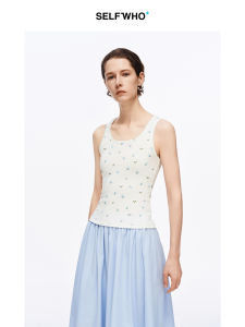 U-neck Spaghetti Strap Blouse Lycell Cotton Blend