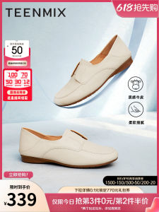 Retro Flat Bottom Womens Loafers British Style Fashion Single Shoes Comfortable Casual round Toe Rubber Outsole Leather