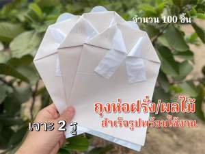 ถุงห่อฝรั่งแบบสำเร็จรูป ใช้ได้ทั้งมัดและแม็ค ถุงเจาะรูสำเร็จรูปจากโรงงานใช้งานง่าย สะดวก  กันเเดดและฝน ขนาด 6x12