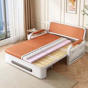 Foldable Sofa Bed Modern Minimalist Style Living Room Double Size Extendable Bed Integrated Design Comfortable Fabric