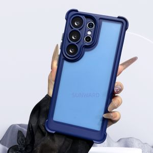 Matte Clear Acrylic Four-corner Anti-fall Phone Case For Samsung Galaxy S26 S25 S24 26 Ultra Plus Armor Protect Shockproof Cover