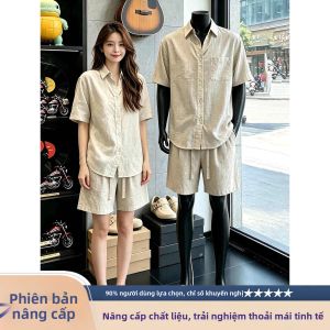 JIARONG | Trang Phục Mùa Hè Nam Kiểu Cổ Điển Sang Trọng Tencel và Vải Lanh