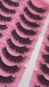 HBZGTLAD Multi-style 10Pairs Soft Mink False Eyelashes Handmade Wispy Fluffy Long Lashes Natural Eye Makeup Tools Faux EyeLashes