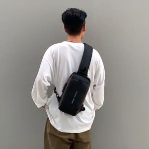 high-end USB charging waterproof anti-theft bag for mens sling bag mens password lock chest bag mens waist bag mens multifunctional shoulder bag mens crossbody bag