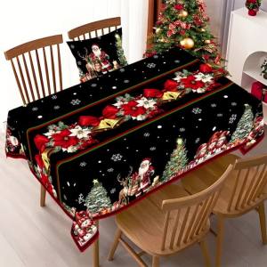 Christmas Tablecloth Xmas Table Decorations for Home Kitchen Dining Navidad New Year Winter Holiday Christmas Decorations 2025
