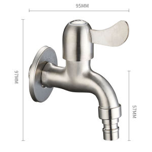 Balcony Use 304 Stainless Steel Single Cold Water Tap 4 Inches