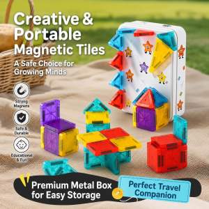 [SG Stock]Portable Magnetic Blocks and Magnetic Tiles STEM Educational Learning Toy Kids Building Blocks Toy Storage Box