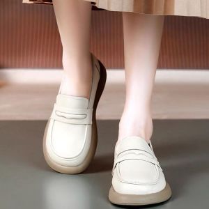 Anti-Slip Work Shoes for Women Comfortable Slip-On Office Shoes Black Soft Bottom round Toe Flat Heel Rubber Outsole Fashion Loafers