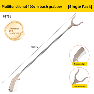 MONLEYTA | Long Handle Trash Grabber Gloves For Picking Up Garbage Hygienic Wastewater Management Long Pole Toilet Cleaning Tool