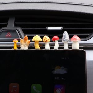 Car Interior Decorative Mini Mushroom Simulation Decoration Cute Creative Personalized Center Console Screen Car Window Side Accessories