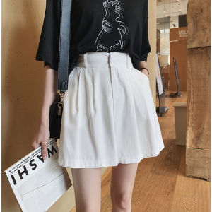 AMILUCK | High Waist Wide Leg Pants Womens Fashion Solid Color Casual Trousers Loose A-Line Shorts Korean Style Spring Summer Cotton Polyester