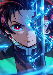 Bandai | Oil Painting Demon Slayer Japan Anime By Numbers Modern Wall Decor for Living Room Bedroom Perfect Gift No Frame