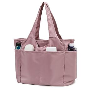 Large Capacity Ladies Canvas Tote Bag Multi-Layer Short Trip Travel Bag Moms Shopping Bag with Multiple Compartments Handbag