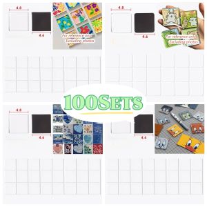 50-100Sets DIY Refrigerator Magnetic Craft Kit with Adhesive Backing Magnets Transparent Acrylic Creative Home Decor Gift