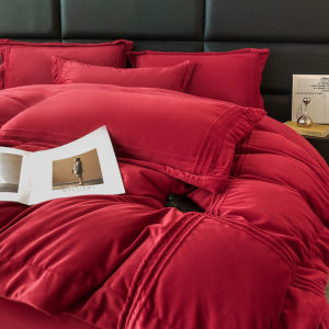 High-Quality Wedding Double-Sided Thickened Milk Velour Bedding Set