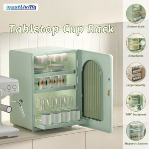 JustLiving 1PC Dustproof Locker Shelf Multi-purpose Storage Cabinet Cosmetics Storage Box Cup Holder Snacks Maternal and Child Supplies Crafts Decorations Display Cabinets Luxury HD Transparent Lockers