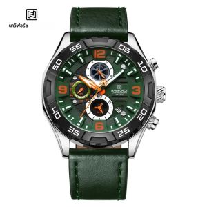 นาฬิกาควอตซ์ NAVIFORCE สำหรับผู้ชาย ของแท้ แบรนด์ดัง สายหนัง แฟชั่น กันน้ำ เรืองแสง แสดงวันที่ นาฬิกาข้อมือผู้ชาย รุ่นปี 2024