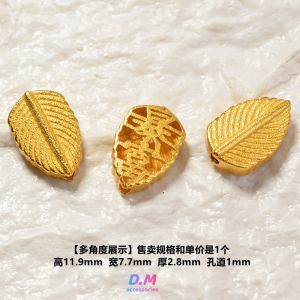 S925 Sterling Silver Gold Plated Five Gods of Wealth Overnight Rich Gossip Separate/Loose Beads through Hole Bracelet Necklace DIY Accessories