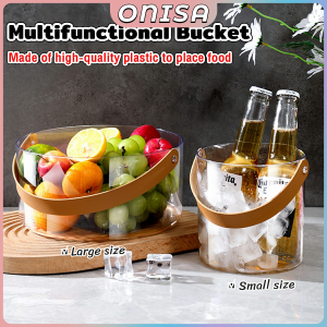 Onisa Multifunctional Plastic Fruit Basket or Ice Bucket Transparent Storage Bucket