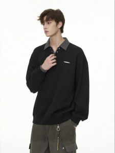 FORNINES | Polo Shirt for Couples Innerwear Turn-down Collar