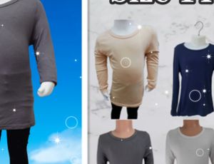 MBS- 8175 Size 14 -20 Baju Inner Budak  Lengan Panjang Kids Innerwear Undershirt Long Sleeve Elasticated Rayon Spandex