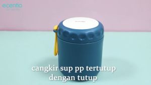 ECENTIO Cangkir Sup 400ml Portable Anti Tumpah Free Sendok BPA FREE
