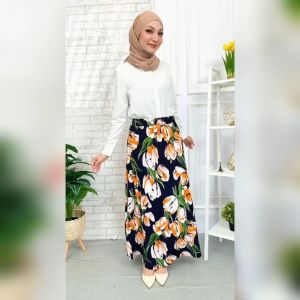 KM Muslimah Velora Cotton Laici A Line Skirt [S14754]