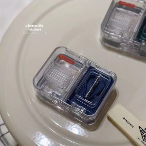 Portable Transparent Pill Cutter Grinder Small Medicine Box Convenient Carry-On Dose Organizer Home Storage Solution