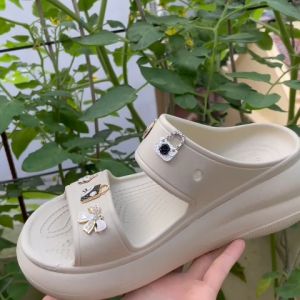 [Tặng sticker] Dép 2 Quai Siêu Nhẹ Đế Xuồng Đi Mưa Dép Nhựa Nữ Crush Cao Gót 6 Cm Mềm Đẹp Tặng Kèm 14 Sticker