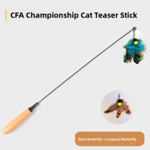 HELLOLEIBOO | Quality High-grade Interactive Cat Toy Teaser Stick Feather Bell Replaceable Head Durable