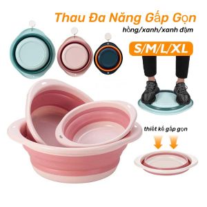 Chậu gấp gọn siliconthau nhựa gấp gọn thông minh đa năngthuận tiện dùng trong nhà bếpđi du lịch